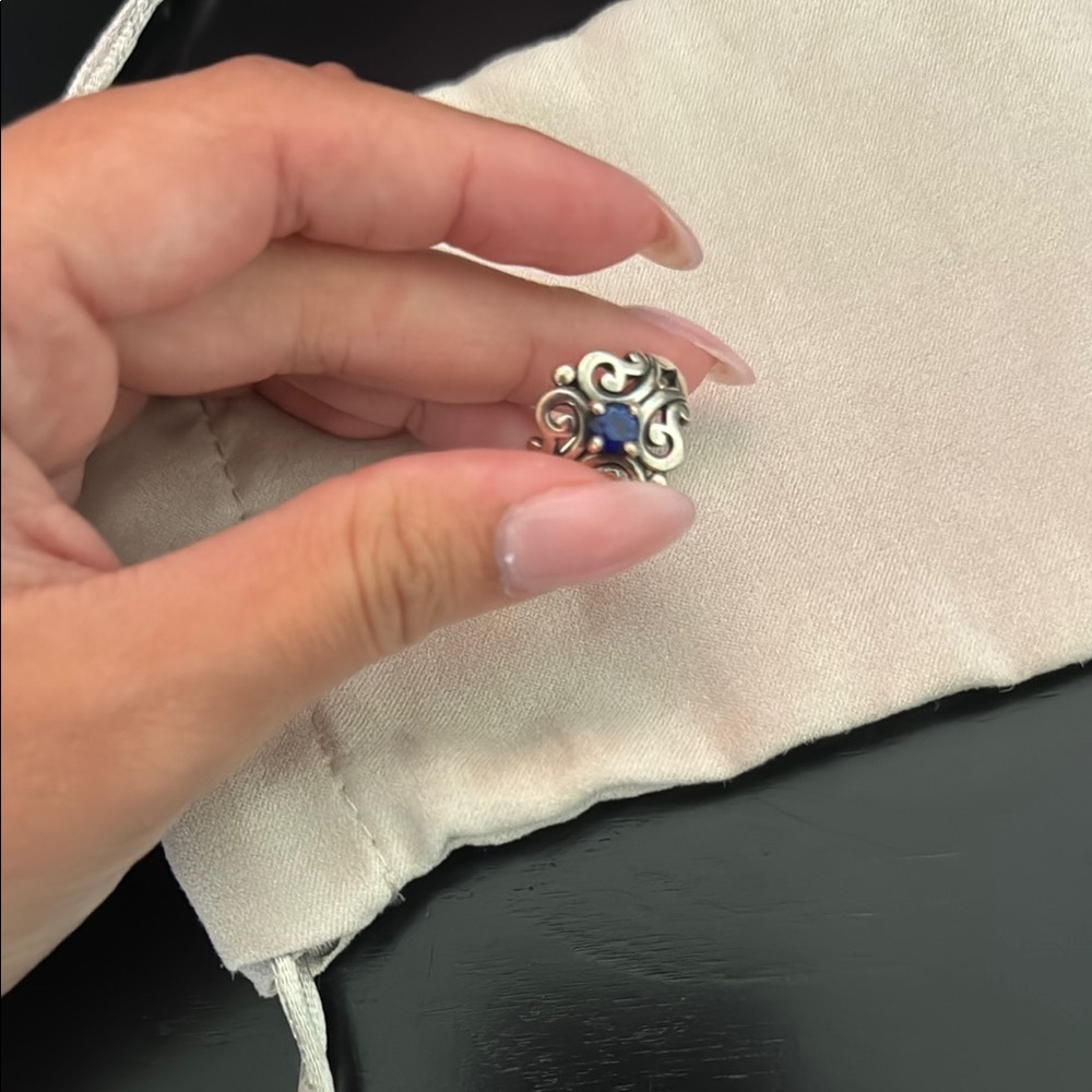 James Avery Silver and Blue Statement Ring